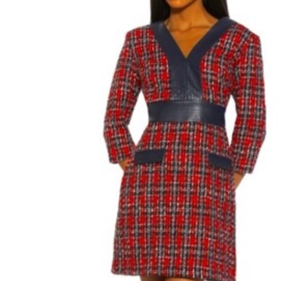 Alexia Admor Red and Black Tweed Mini Dress - Picture 4 of 9